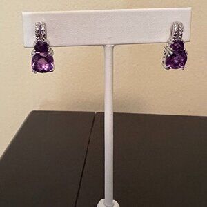 STS 925 Amethyst Stud Earrings